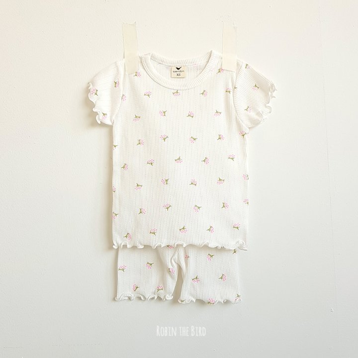 Saerobin - Korean Baby Fashion - #onlinebabyshop - Berry Flower Short Sleeved Easywear - 2