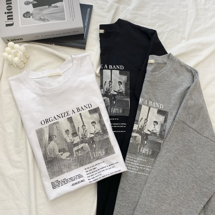 Sienne - Korean Women Fashion - #momslook - Typo Long Sleeve Tee