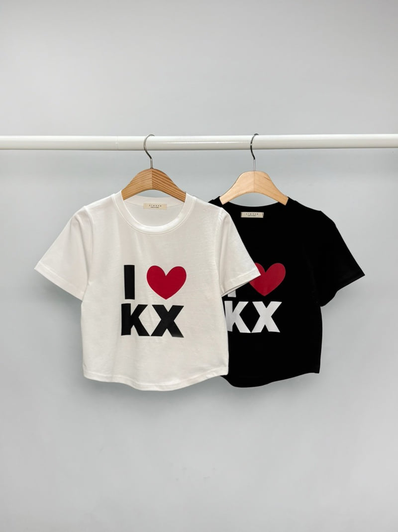 Sienne - Korean Women Fashion - #pursuepretty - Kiss Short Sleeve Tee - 2