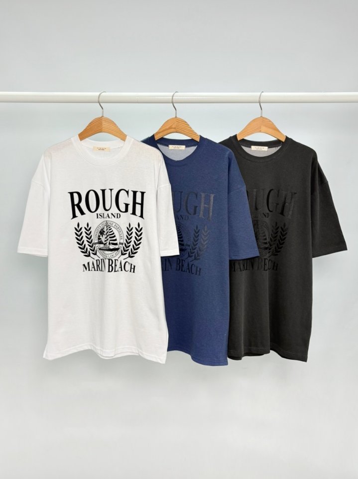 Sienne - Korean Women Fashion - #vintageinspired - Rough Pigment Box Short Sleeve Tee