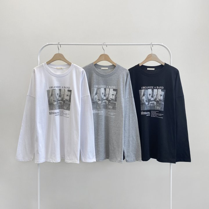 Sienne - Korean Women Fashion - #womensfashion - Typo Long Sleeve Tee - 2