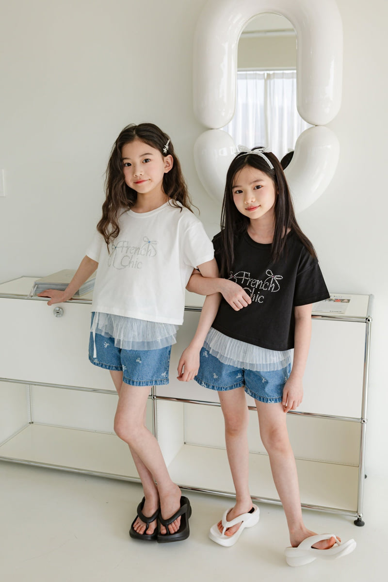 Sm2 - Korean Children Fashion - #childrensboutique - Ribbon Crystal Tee - 4