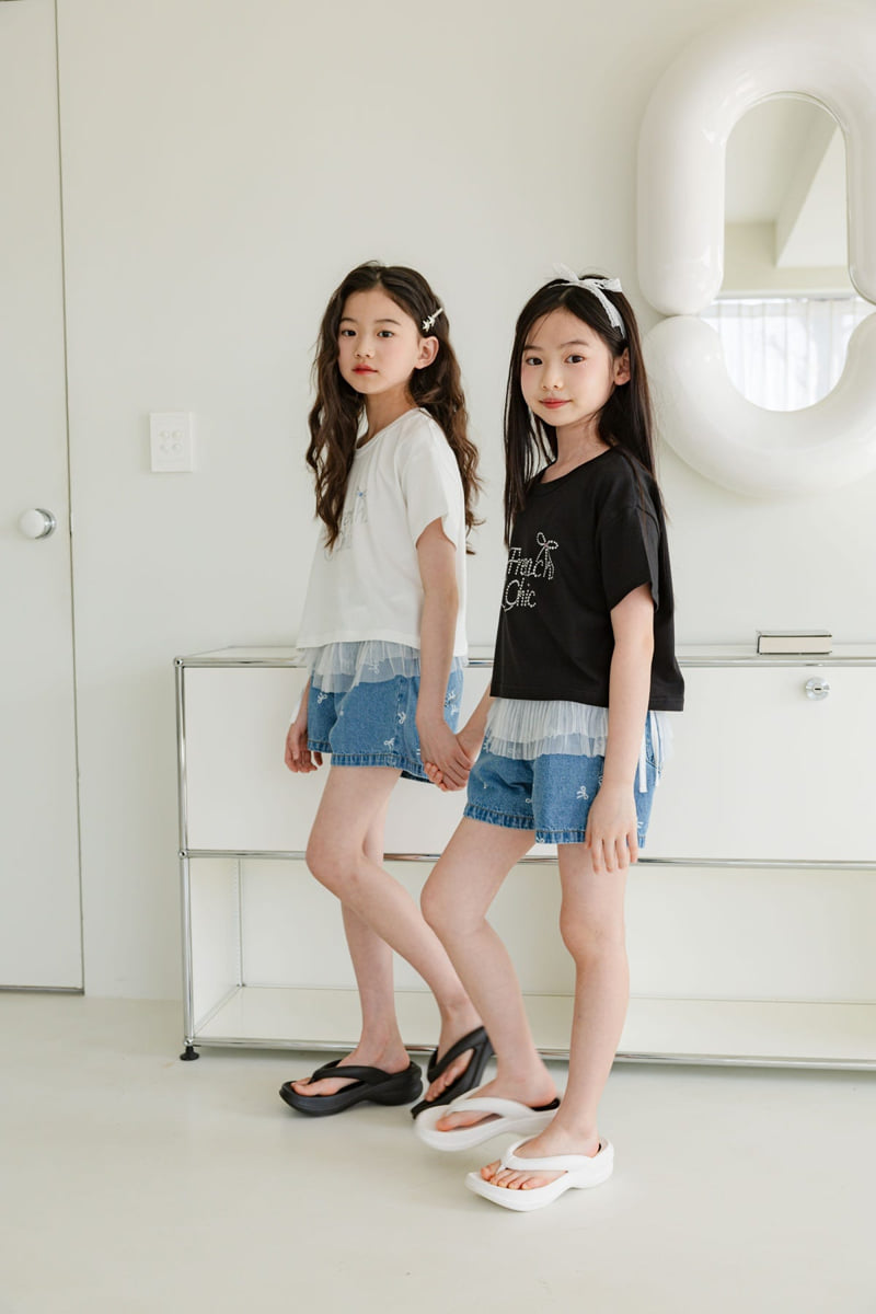 Sm2 - Korean Children Fashion - #kidsstore - Ribbon Crystal Tee - 8
