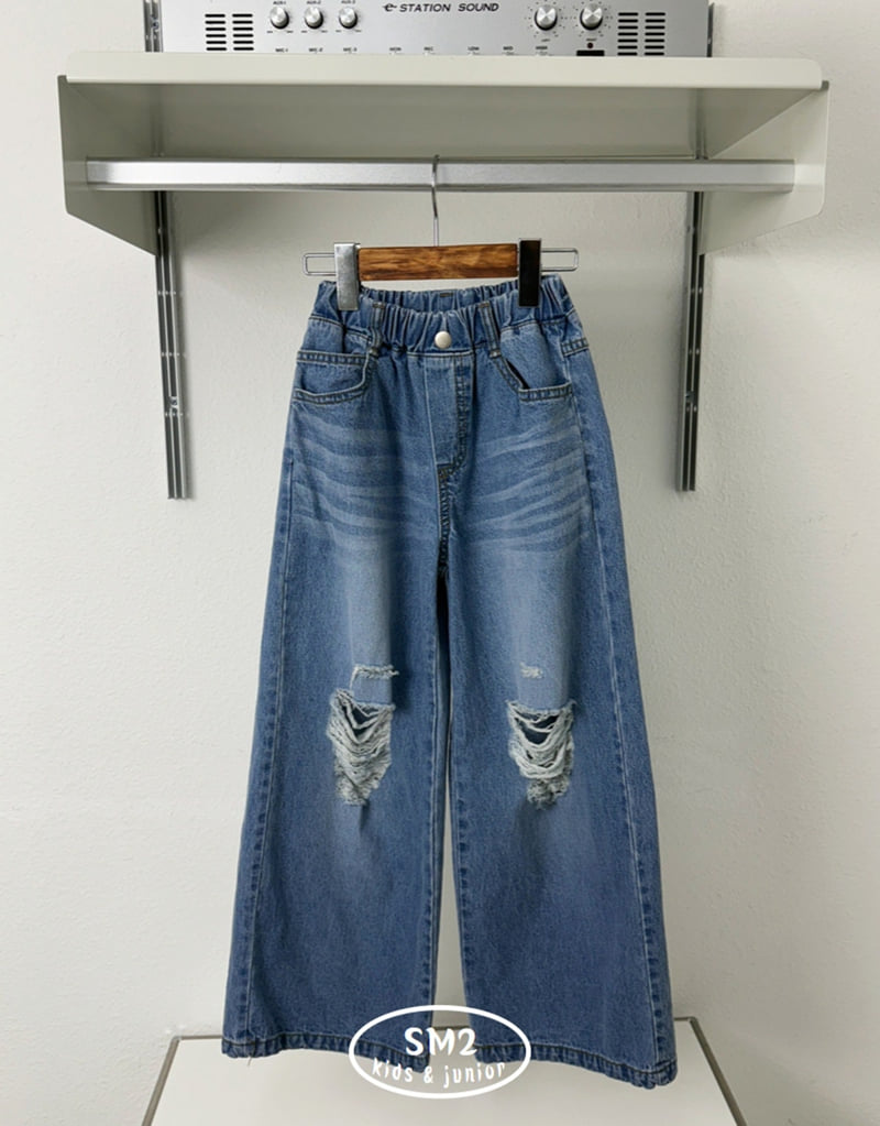 Sm2 - Korean Children Fashion - #kidzfashiontrend - Relief Denim Pants - 12