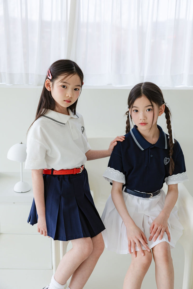 Sm2 - Korean Children Fashion - #littlefashionista - Lace Collar Tee - 5