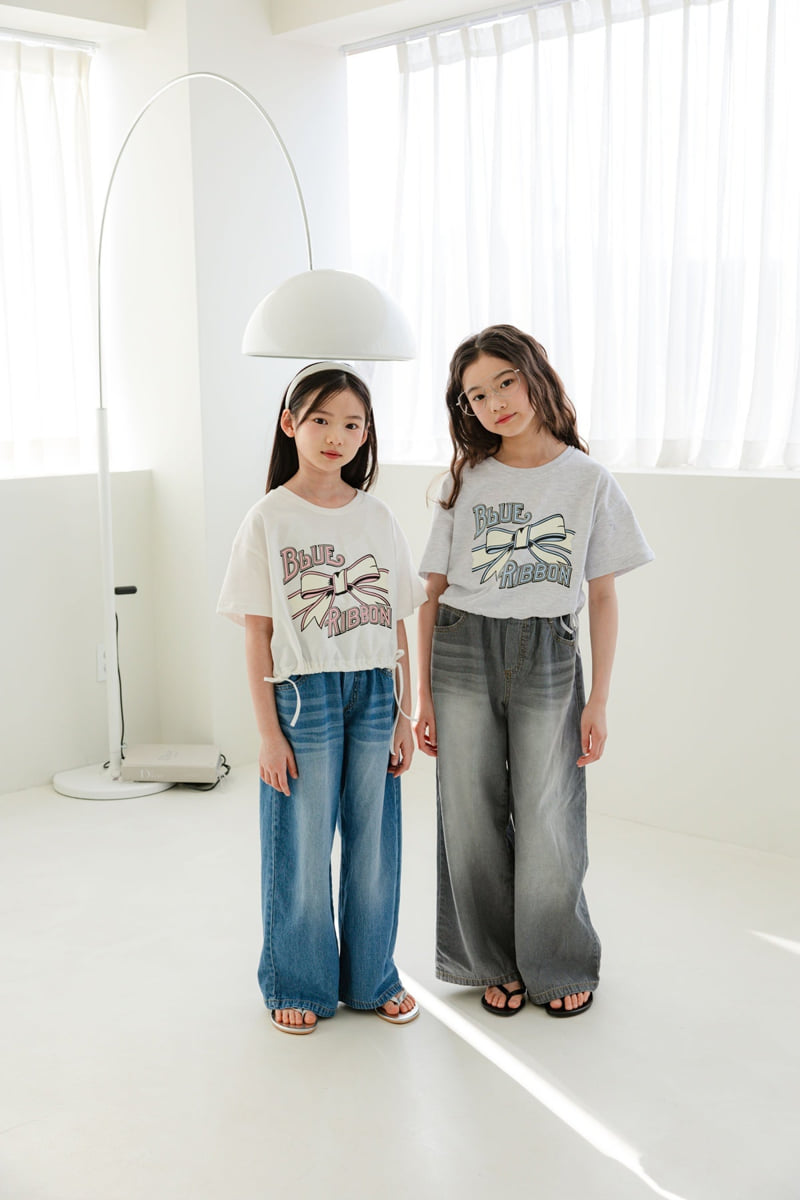 Sm2 - Korean Children Fashion - #littlefashionista - Ribbon Crop Tee - 3