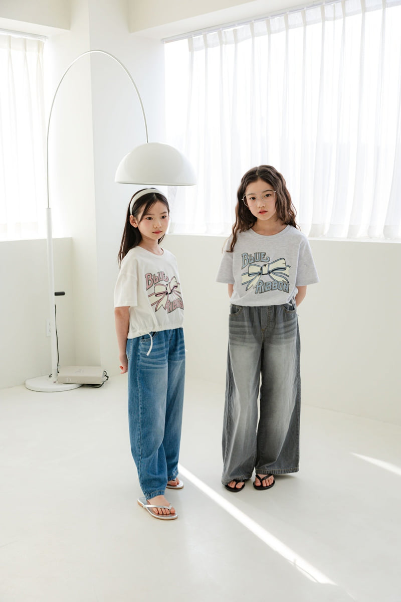 Sm2 - Korean Children Fashion - #littlefashionista - Ribbon Crop Tee - 4