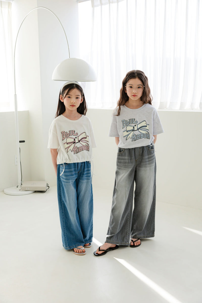 Sm2 - Korean Children Fashion - #minifashionista - Wide Denim Pants - 3