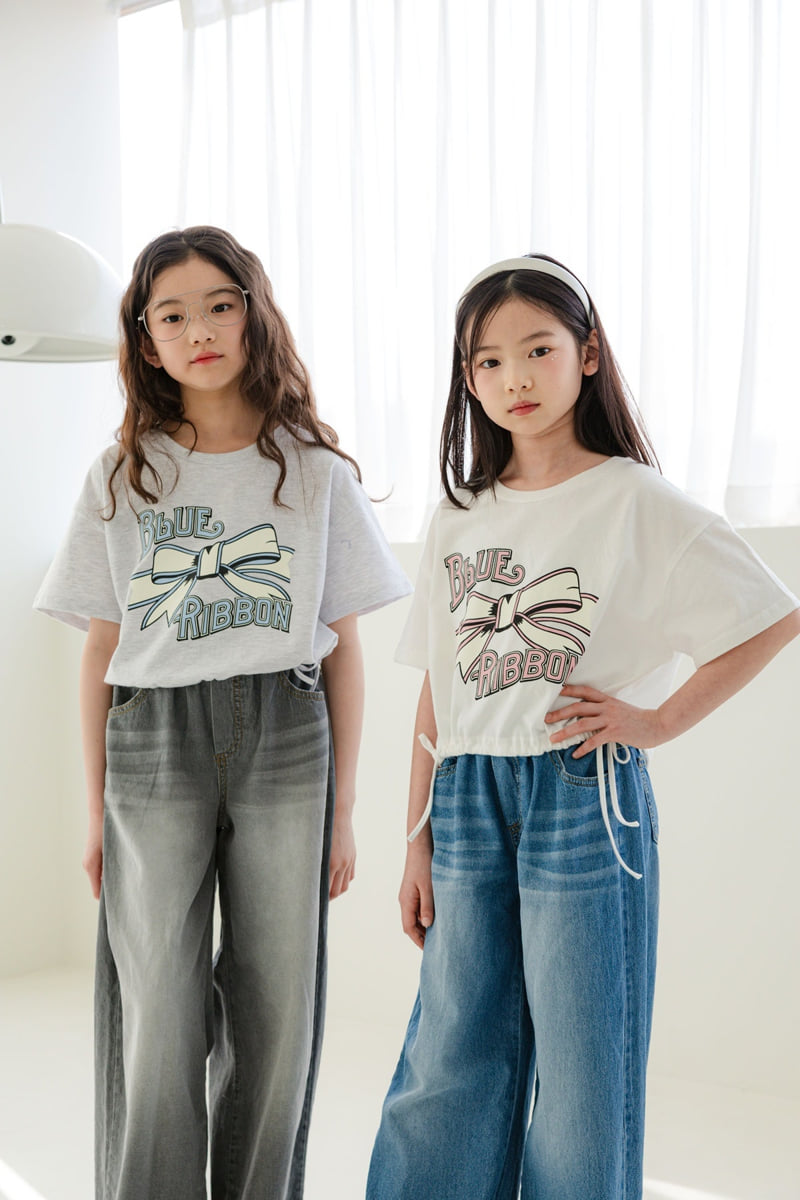 Sm2 - Korean Children Fashion - #minifashionista - Wide Denim Pants - 4
