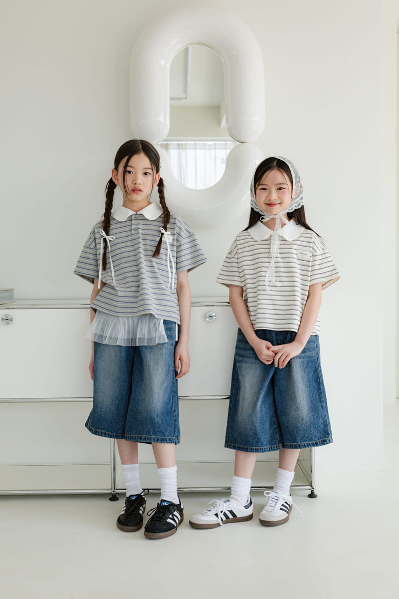 Sm2 - Korean Children Fashion - #prettylittlegirls - Bermuda Denim Pants - 3