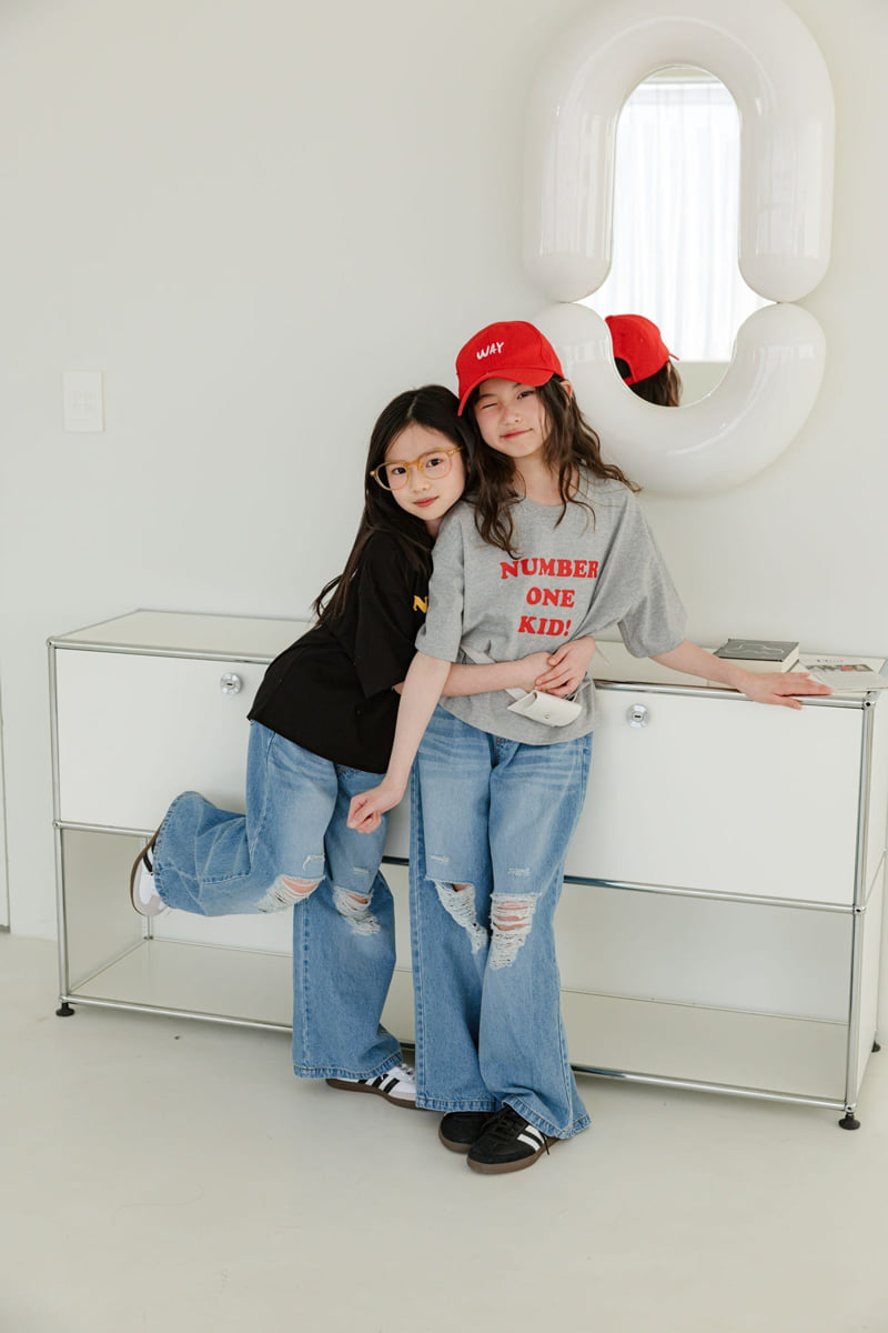 Sm2 - Korean Children Fashion - #prettylittlegirls - Relief Denim Pants