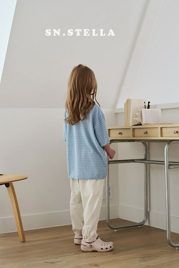 Sn.stella - Korean Children Fashion - #Kfashion4kids - Linen Stripe Tee - 7