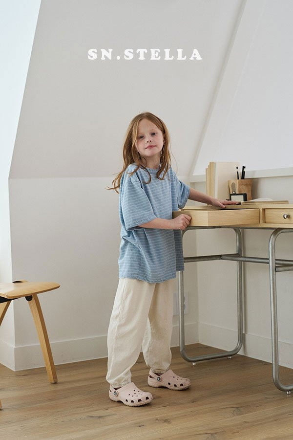 Sn.stella - Korean Children Fashion - #fashionkids - Linen Stripe Tee - 3
