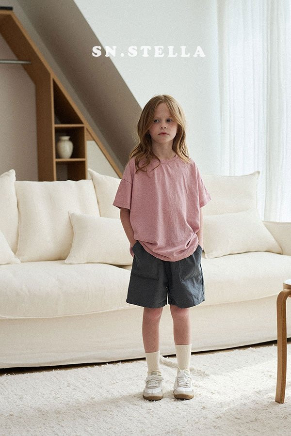 Sn.stella - Korean Children Fashion - #kidsshorts - Pigment Plain Tee - 6