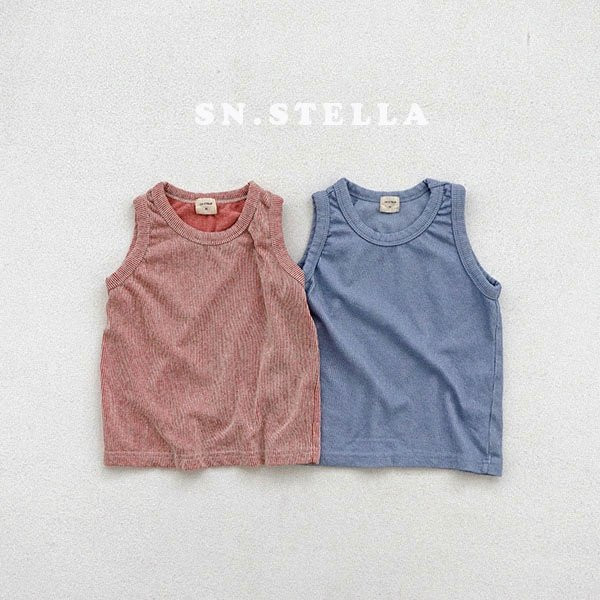 Sn.stella - Korean Children Fashion - #kidsshorts - Rib Sleeveless Tee