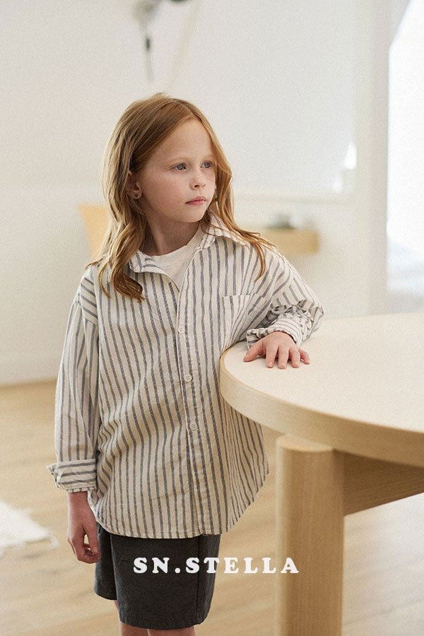 Sn.stella - Korean Children Fashion - #kidzfashiontrend - Stripe Shirt - 7