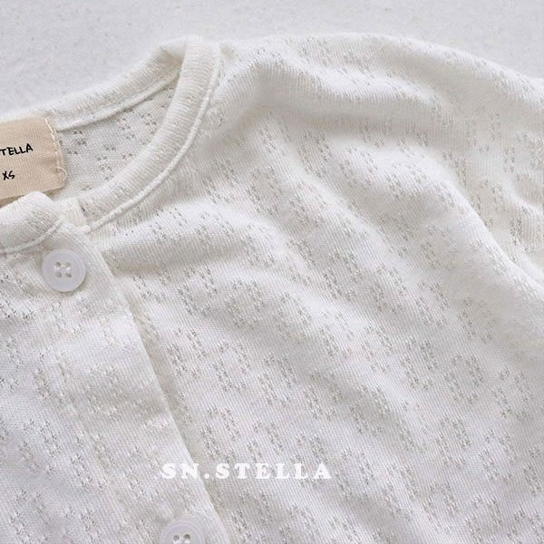 Sn.stella - Korean Children Fashion - #kidzfashiontrend - Eyelet Cardigan - 5