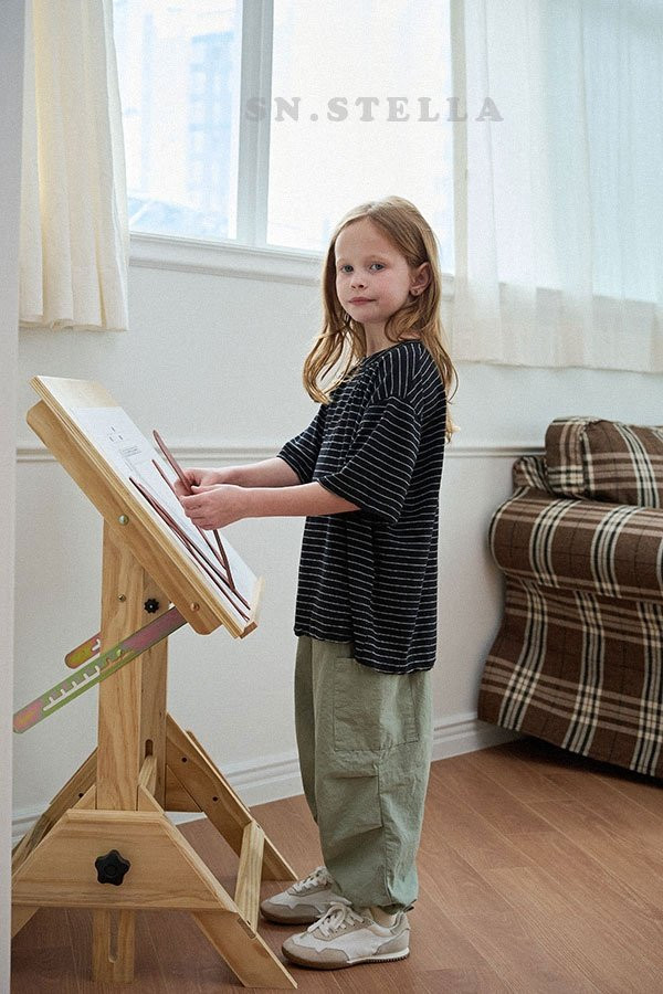 Sn.stella - Korean Children Fashion - #minifashionista - Linen Stripe Tee - 10