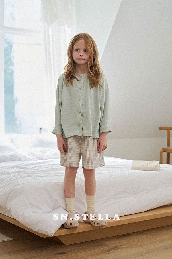 Sn.stella - Korean Children Fashion - #minifashionista - Check Half Pants - 7