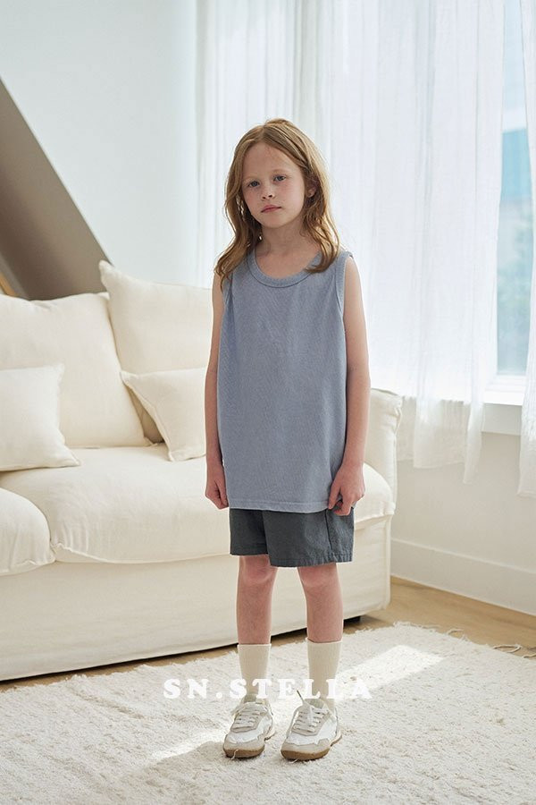 Sn.stella - Korean Children Fashion - #stylishchildhood - Rib Sleeveless Tee - 11