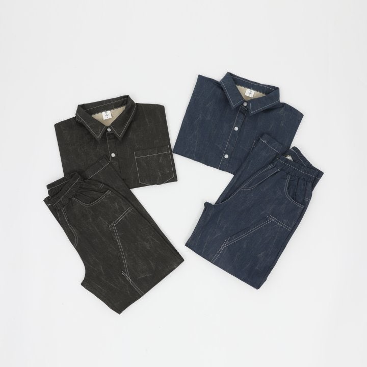 Sol At Luna - Korean Children Fashion - #prettylittlegirls - Washing Wide Denim Pants - 4