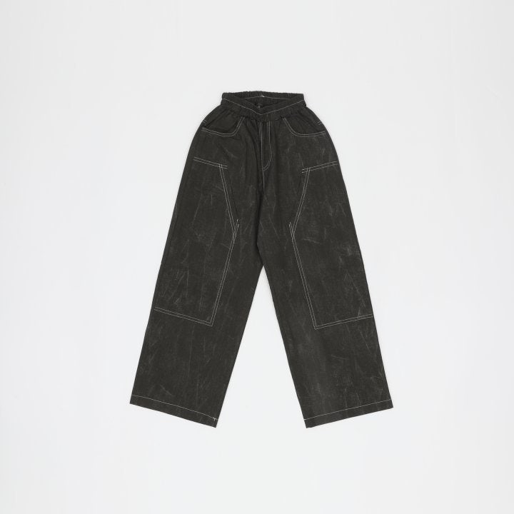 Sol At Luna - Korean Children Fashion - #prettylittlegirls - Washing Wide Denim Pants - 3