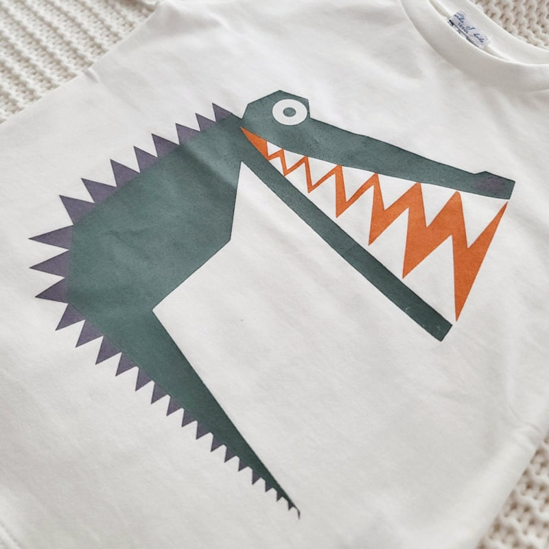 T.j - Korean Children Fashion - #Kfashion4kids - Stella Big Crocodile Tee - 2