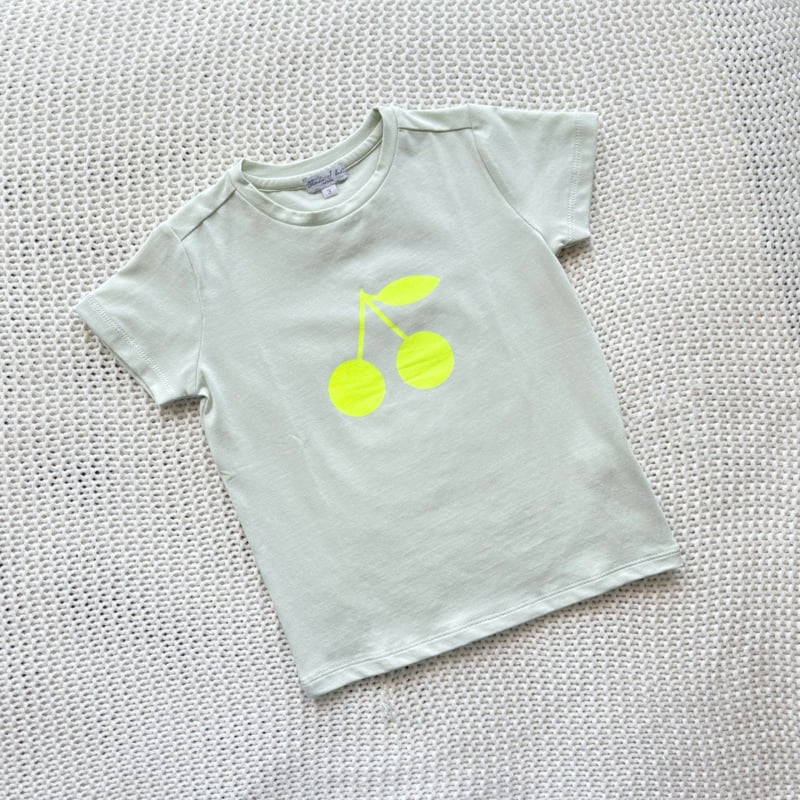 T.j - Korean Children Fashion - #childofig - Mint Simple Cherry Short Sleeve Tee - 8