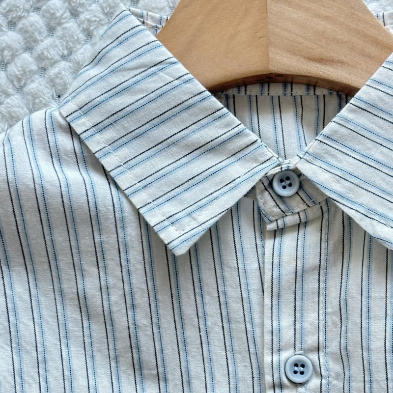 T.j - Korean Children Fashion - #childofig - Penguin Stripe Shirt - 4