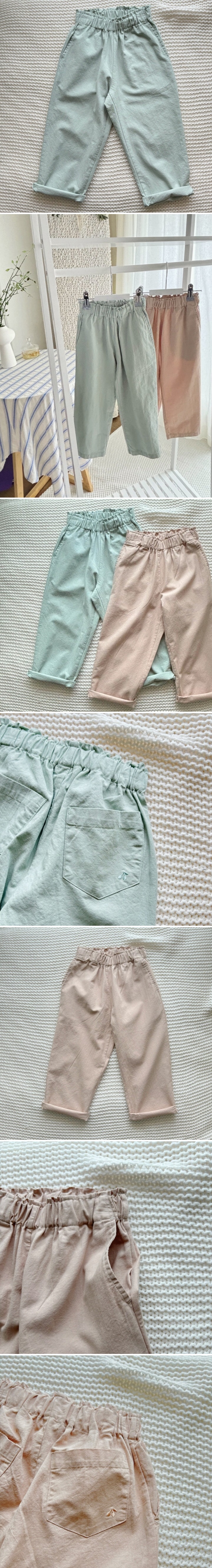 T.j - Korean Children Fashion - #childofig - Straight Fit Cotton Pants (Mint)