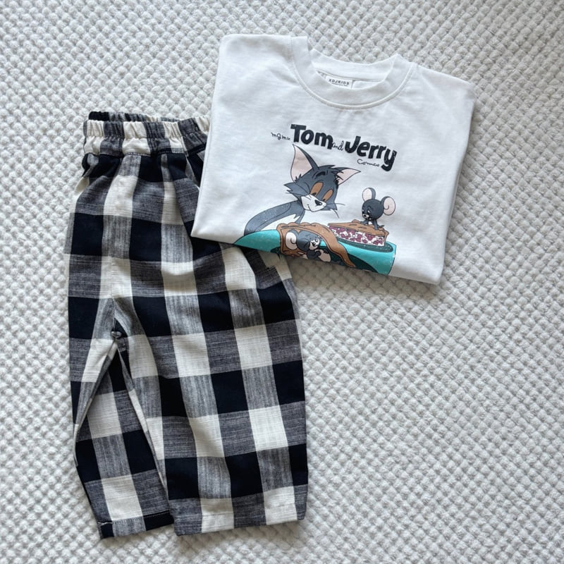 T.j - Korean Children Fashion - #childrensboutique - Baggy Fit Check Pants - 7