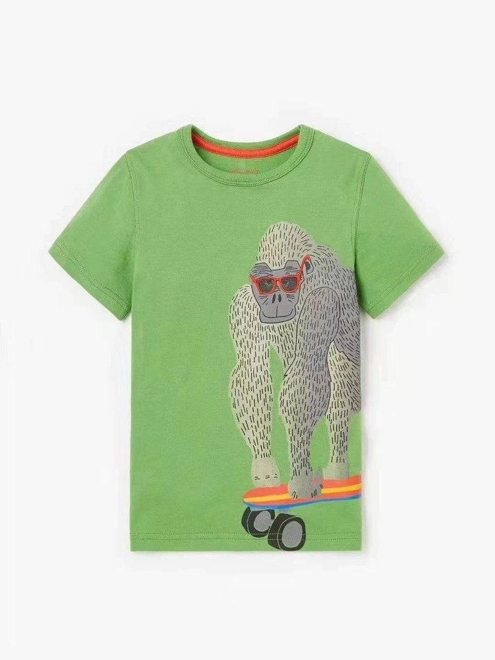 T.j - Korean Children Fashion - #childrensboutique - Gorilla Boy Short Sleeve Tee