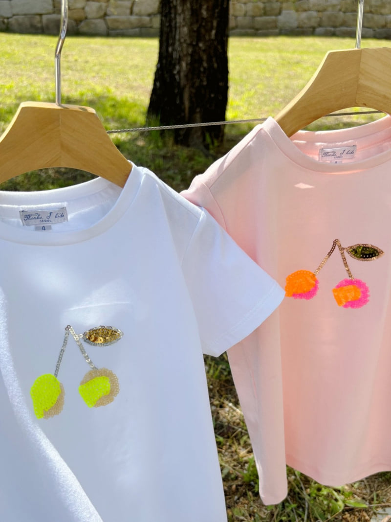 T.j - Korean Children Fashion - #littlefashionista - Cherry Spangle Tee - 2