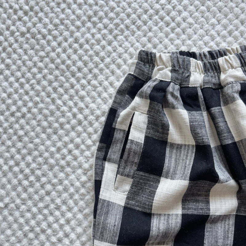 T.j - Korean Children Fashion - #littlefashionista - Baggy Fit Check Pants