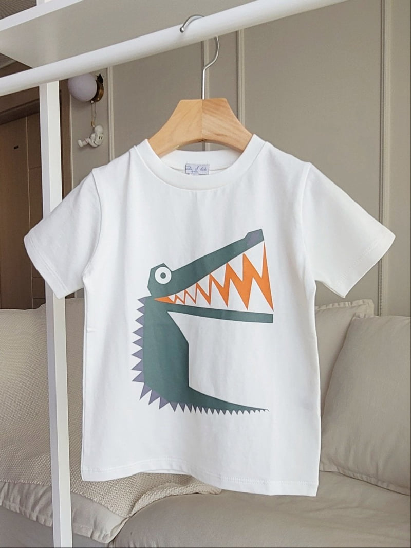 T.j - Korean Children Fashion - #littlefashionista - Stella Big Crocodile Tee - 3