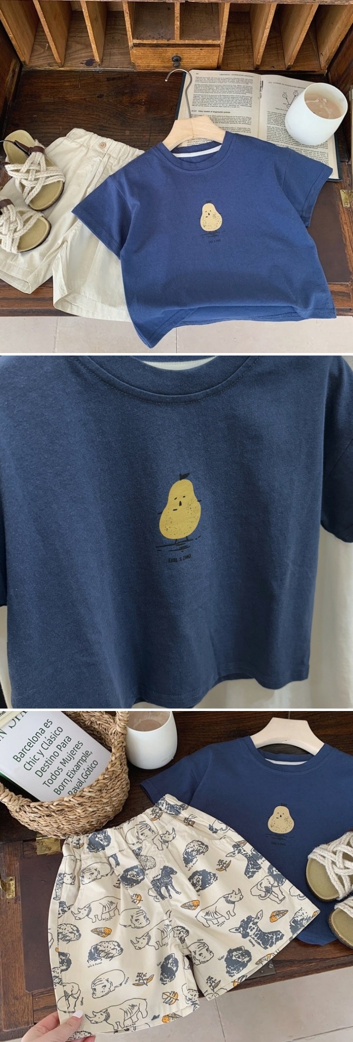 T.j - Korean Children Fashion - #littlefashionista - Blue Pear Tee