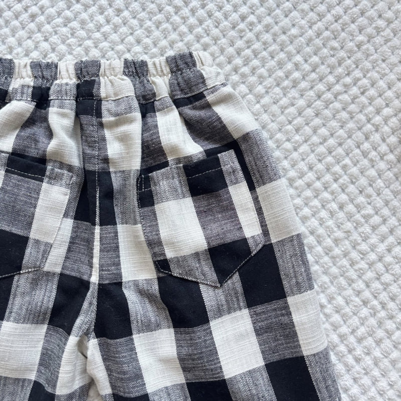 T.j - Korean Children Fashion - #magicofchildhood - Baggy Fit Check Pants - 2