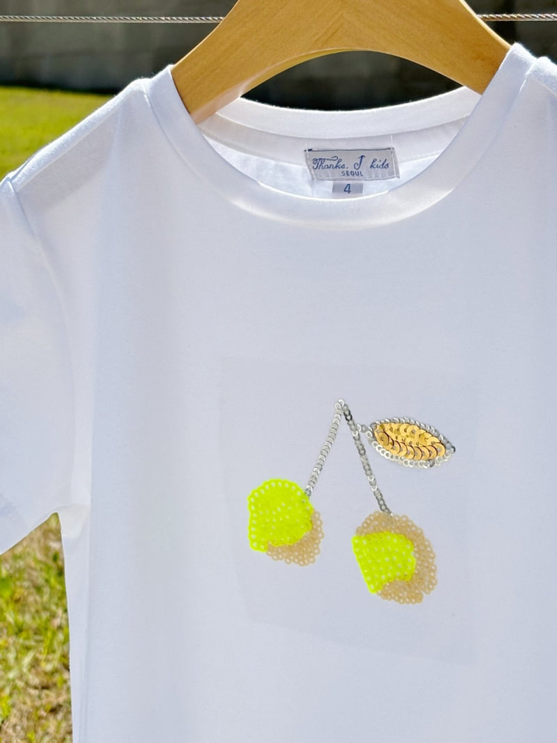 T.j - Korean Children Fashion - #prettylittlegirls - Cherry Spangle Tee - 5