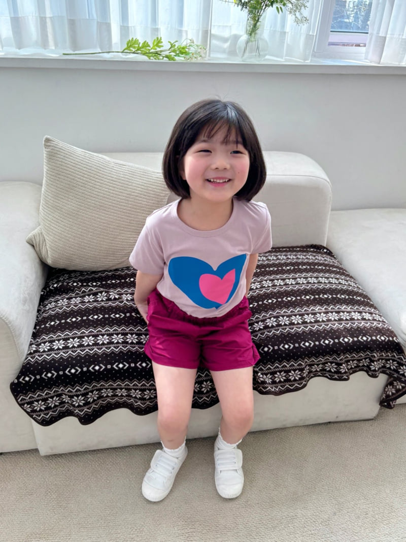 T.j - Korean Children Fashion - #prettylittlegirls - Double Heart Short Sleeve Tee - 2