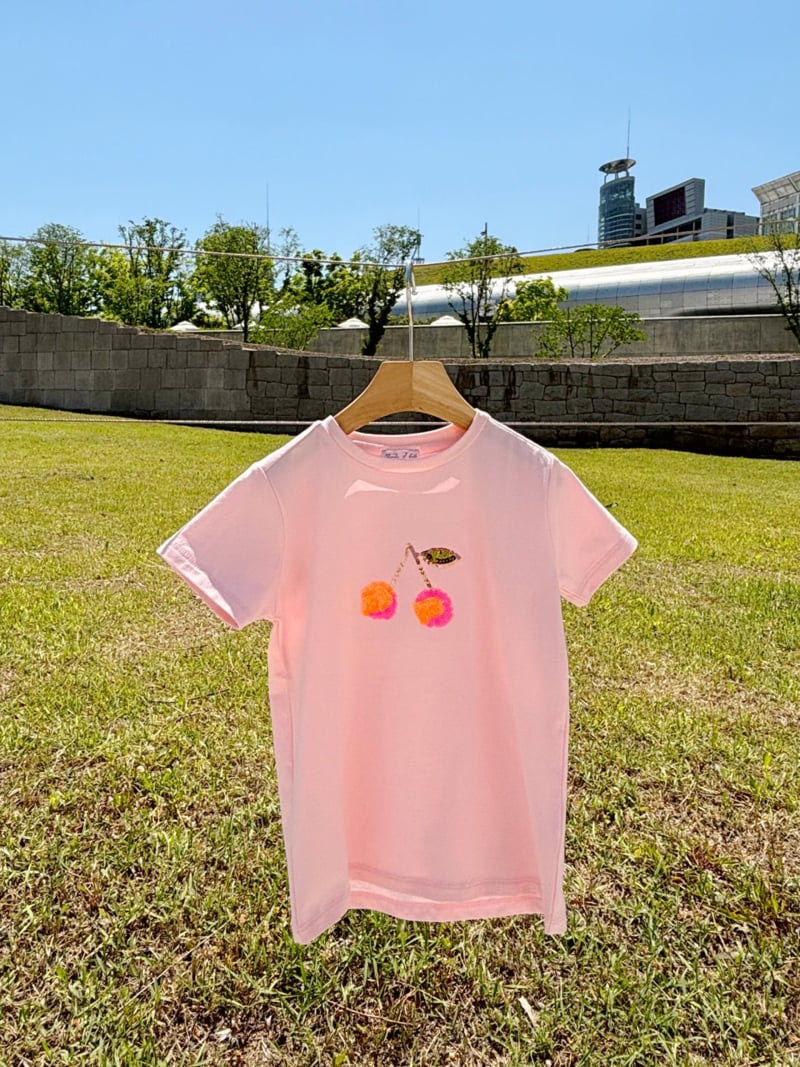 T.j - Korean Children Fashion - #todddlerfashion - Cherry Spangle Tee - 6