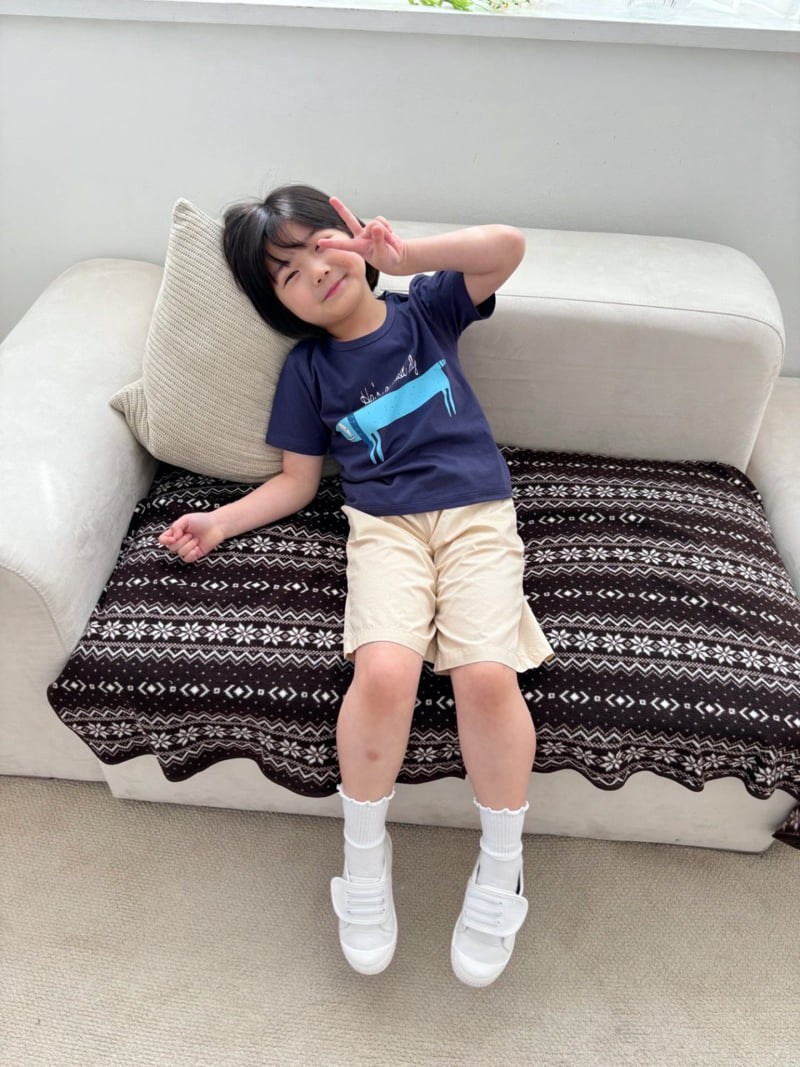 T.j - Korean Children Fashion - #todddlerfashion - Blue Puppy Short Sleeve Tee - 2