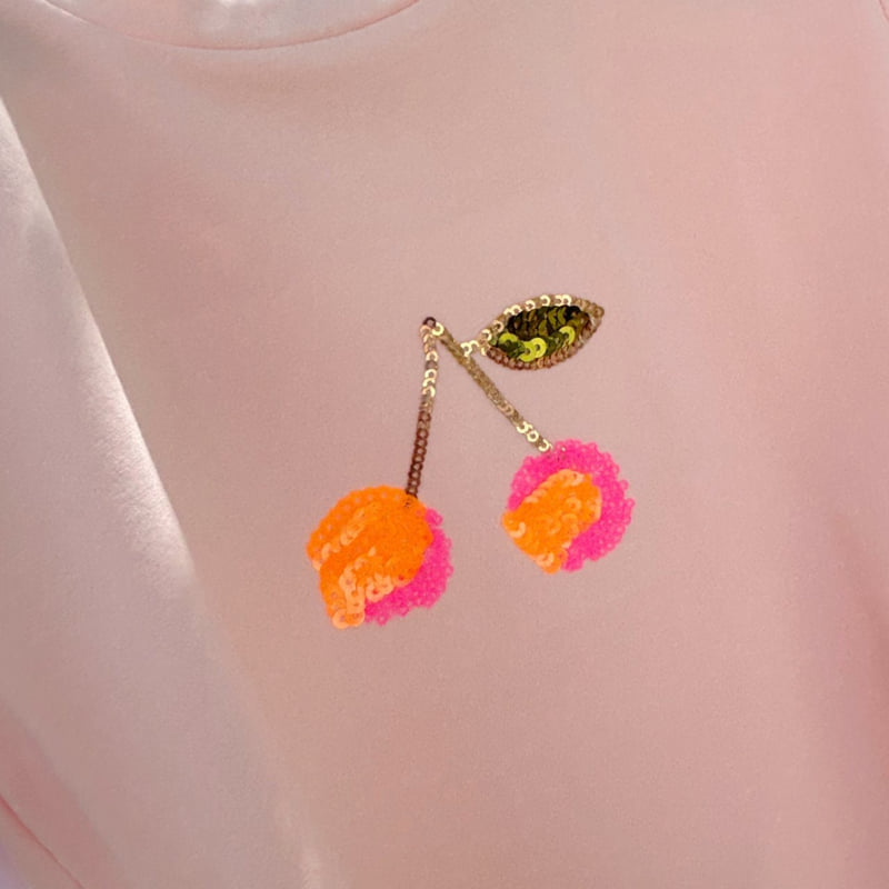 T.j - Korean Children Fashion - #toddlerclothing - Cherry Spangle Tee - 7