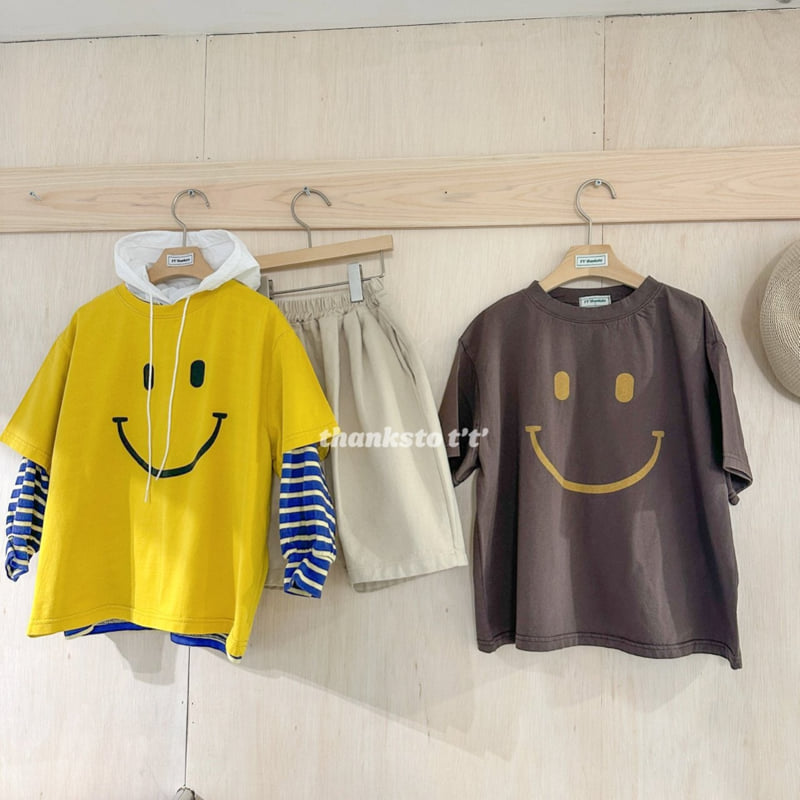 Thanksto TT - Korean Children Fashion - #kidsshorts - Smile Tee (Junior) - 5