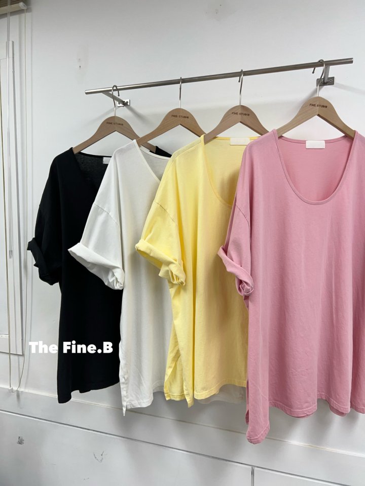 The Fine.b - Korean Women Fashion - #momslook - Fine Loose Fit Over U Neck Short Sleeve Tee - 6