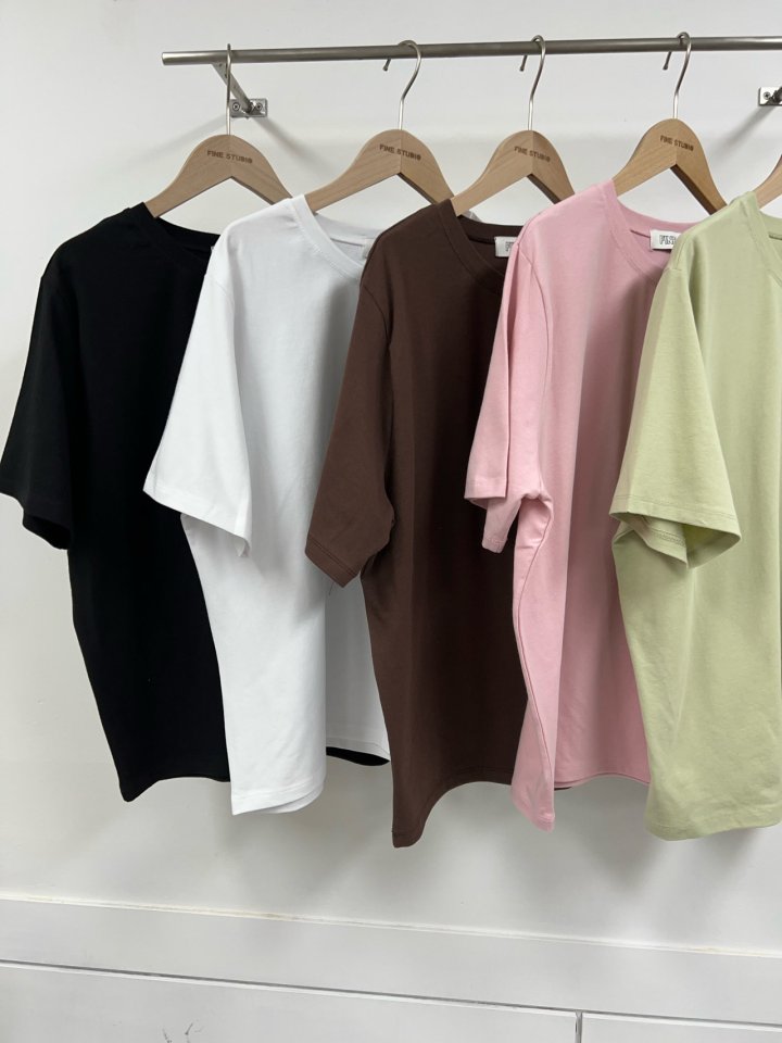 The Fine.b - Korean Women Fashion - #momslook - Basic Span Round Short Sleeve Tee - 4