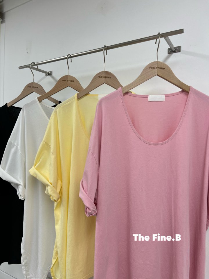 The Fine.b - Korean Women Fashion - #womensfashion - Fine Loose Fit Over U Neck Short Sleeve Tee