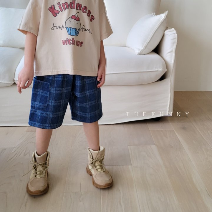 The Funny - Korean Children Fashion - #childrensboutique - Check Denim Pants - 7