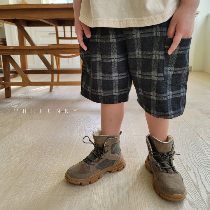 The Funny - Korean Children Fashion - #discoveringself - Check Denim Pants - 9