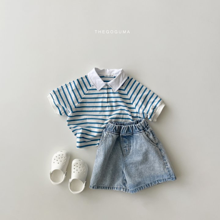 Thegoguma - Korean Children Fashion - #Kfashion4kids - High Stripe Collar Tee - 2
