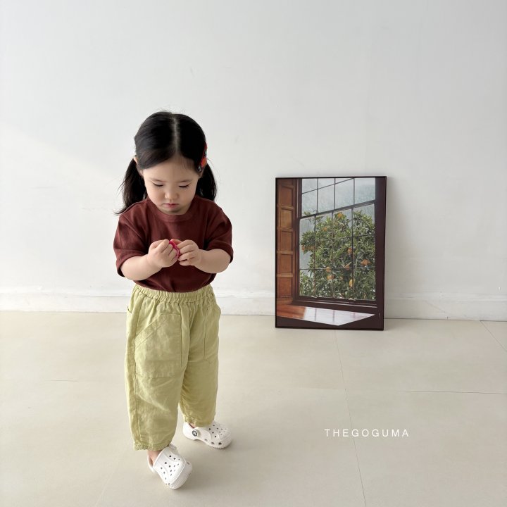 Thegoguma - Korean Children Fashion - #discoveringself - Linen Blue Out Pocket Pants - 8